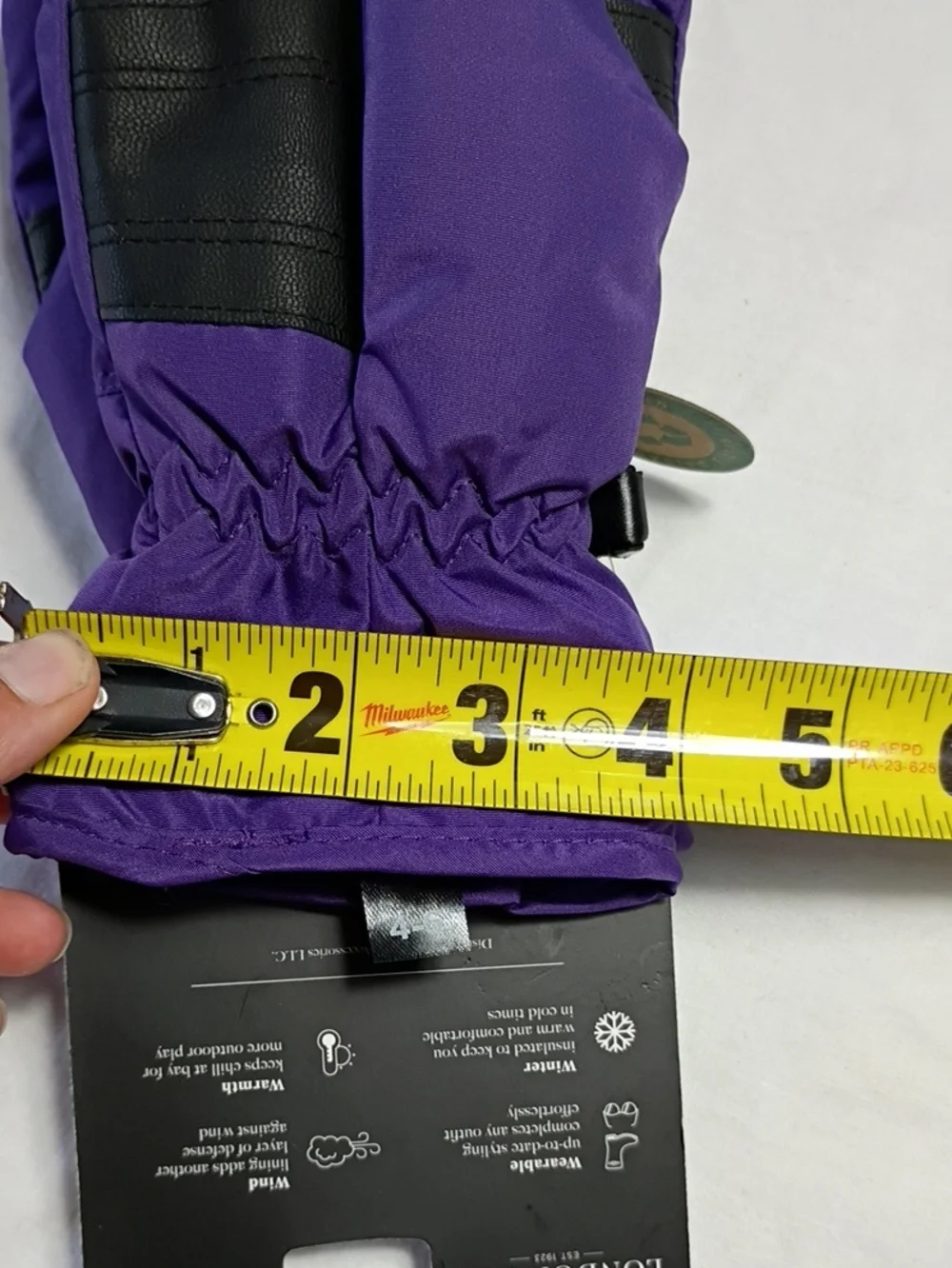 NWT London Fog Purple Ski Gloves Girls 4-6 Year Winter